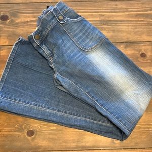 Adjustable, under belly wide leg maternity jeans